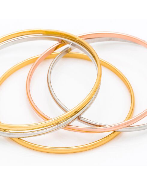 Bracelet 5 joncs Lovely Of Us en Rhodium argenté/doré/doré rose
