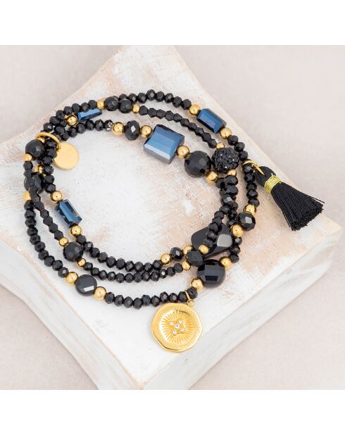Bracelet Ofelie en Acier doré/noir