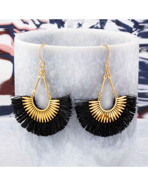 Boucles d'oreilles Cordoba en Acier doré/noir