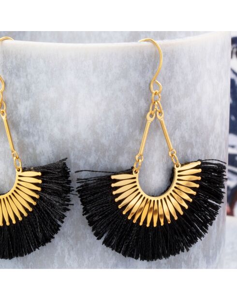 Boucles d'oreilles Cordoba en Acier doré/noir