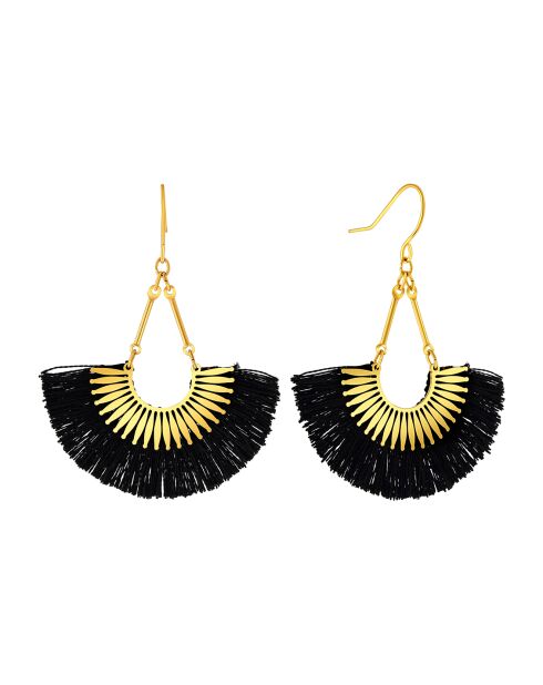Boucles d'oreilles Cordoba en Acier doré/noir