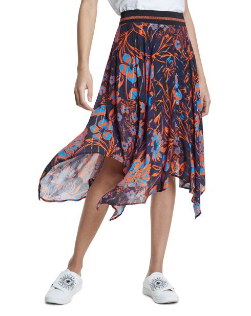 Jupe Itaca bleu/rouge