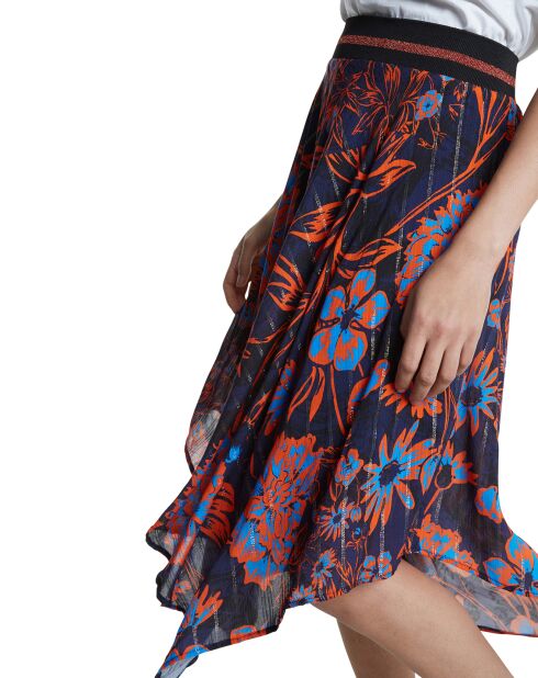 Jupe Itaca bleu/rouge