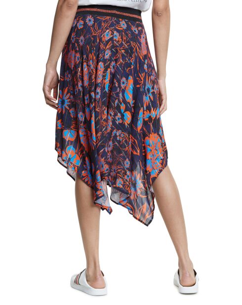 Jupe Itaca bleu/rouge