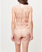 Combishort transparente Esprit d'Atelier en Soie rose