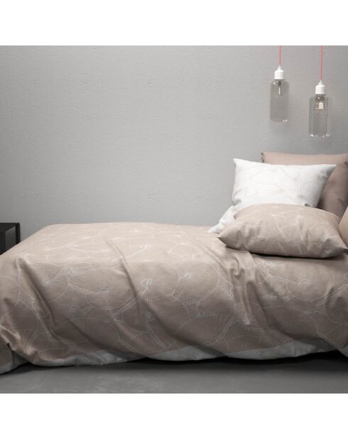 Parure housse de couette réversible Plage beige