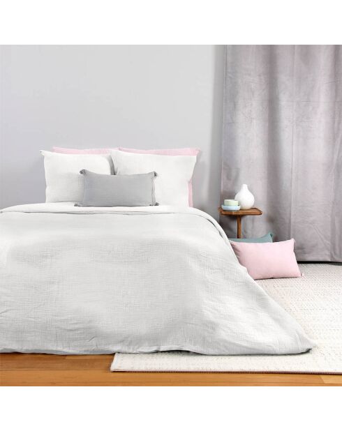 Parure housse de couette 100% Gaze de Coton blanche