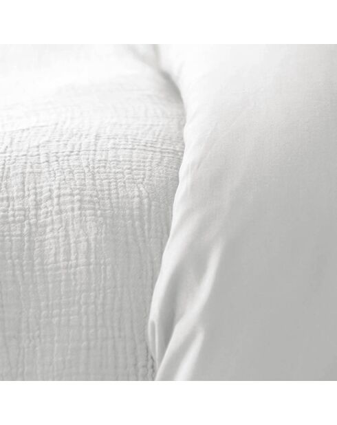 Parure housse de couette 100% Gaze de Coton blanche