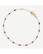 Linea zwarte geelgouden e-mailarmband