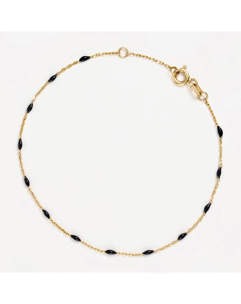 Linea zwarte geelgouden e-mailarmband