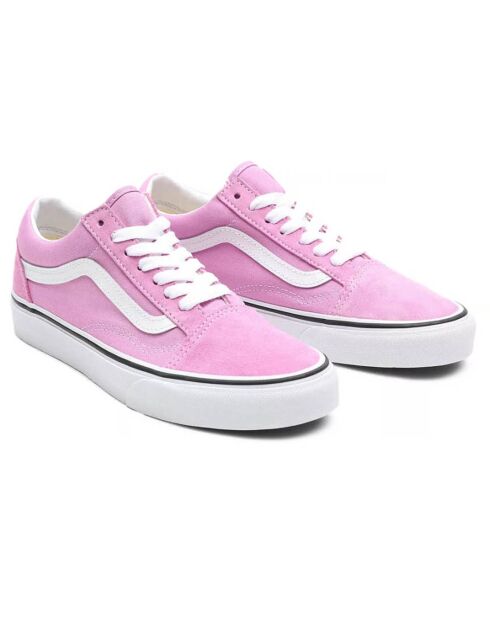 Sneakers en Toile & Velours de Cuir Old Skool orchidée