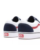 Sneakers en Toile & Velours de Cuir Tri-Tone ComfyCush Old Skool blanc/bleu/rouge