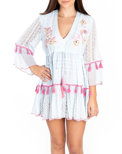 Robe Mila blanc/rose