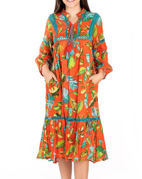 Robe Penelope multicolore orange