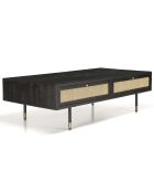 Table basse 4 tiroirs Yanis beige/noir - 140x70x40.5 cm