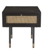 Table de chevet 1 tiroir Yanis beige/noir - 50x46x50 cm