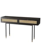 Console 2 tiroirs Yanis beige/noir - 140x35x80.5 cm