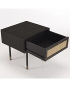 Table de chevet 1 tiroir Yanis beige/noir - 50x46x50 cm