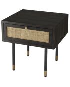 Table de chevet 1 tiroir Yanis beige/noir - 50x46x50 cm