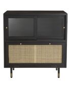 Buffet 2 portes Yanis beige/noir - 80x40x85 cm