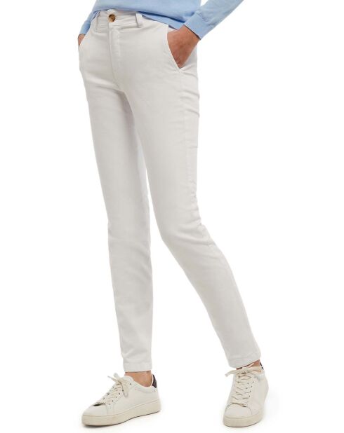 Pantalon chino slim fit Tally blanc