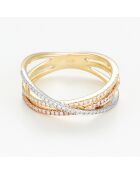 Bague Ephydatie Diamants 0.18 ct or tricolore