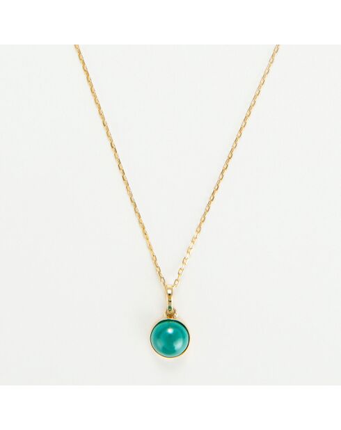 Collier Just Round Malachite 1.25 ct or jaune