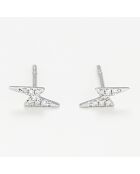 Boucles d'oreilles Flash Diamants 0.06 ct or blanc