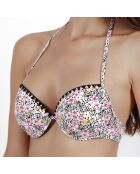 Maillot de bain 2 Pièces push-up Skin Pink Flowers multicolore