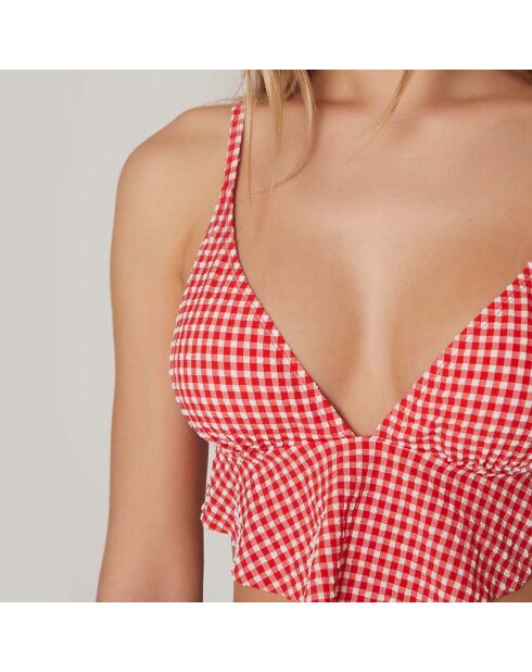 Maillot de bain 2 Pièces triangle Sweet Vichy rouge/blanc