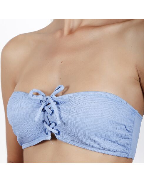 Traje de baño azul con diadema de 2 piezas Smock Swim