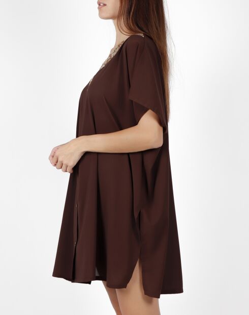 Robe Bright Sequins marron