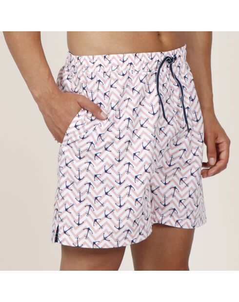 Short de bain Anclas rose