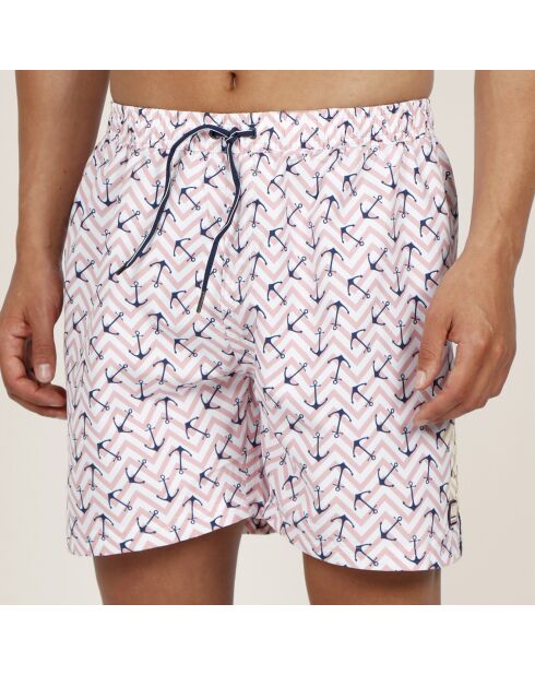 Short de bain Anclas rose