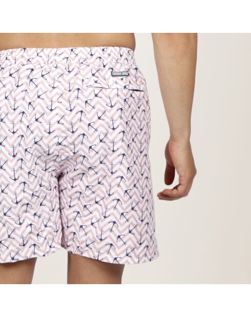 Short de bain Anclas rose