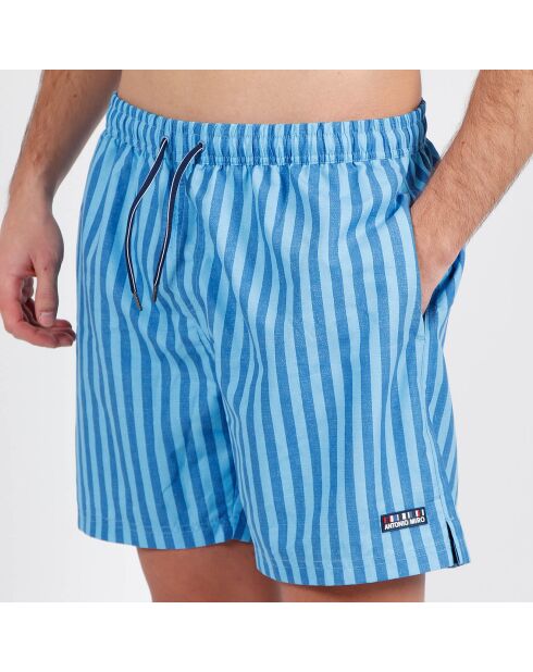 Zwemshorts met turkooizen strepen