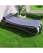 Matelas de plage Bahia bleu marine - 60x180 cm