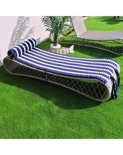 Matelas de plage Bahia bleu marine - 60x180 cm