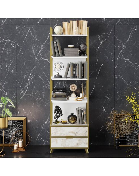 Libreria Frida bianca - 59,3x35,2x191 cm