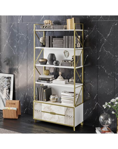 Libreria Frida bianca - 89,3x35,2x191 cm