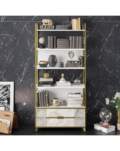 Libreria Frida bianca - 89,3x35,2x191 cm