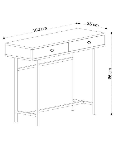 Console Esta marron/noir - 100x35x86 cm