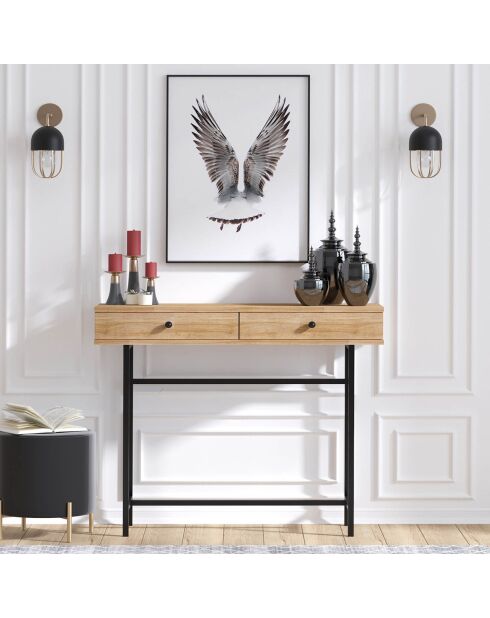 Console Esta marron/noir - 100x35x86 cm