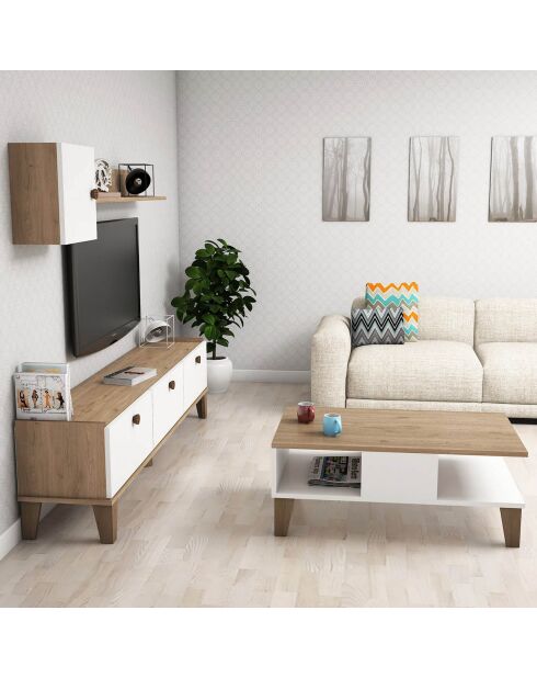 Ensemble de mobilier de salon Sumer marron/blanc