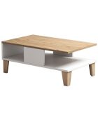 Table basse Sumer marron/blanc - 90x56x41 cm