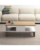 Table basse Sumer marron/blanc - 90x56x41 cm