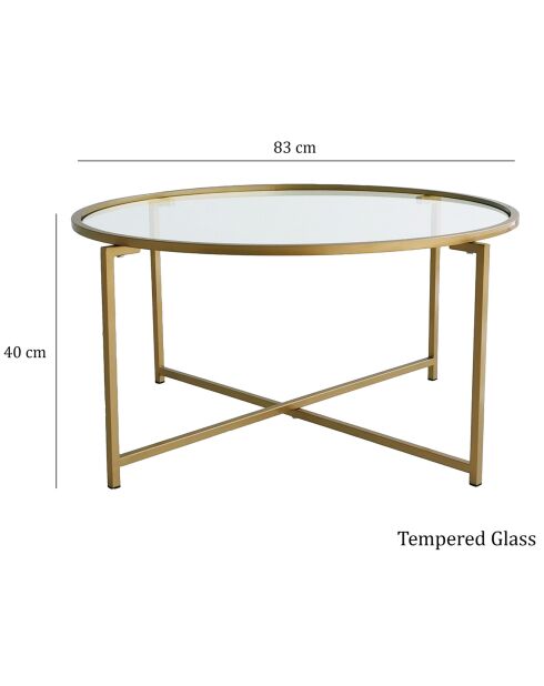 Table basse Gold Sun dorée - D.83x40 cm