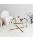Table basse Gold Sun dorée - D.83x40 cm