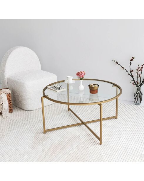Table basse Gold Sun dorée - D.83x40 cm