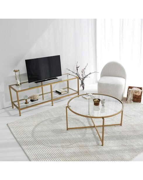 Table basse Gold Sun dorée - D.83x40 cm